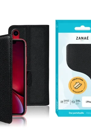 Achat Immédiat Etui Portefeuille Zanae pour iPhone XR Noir