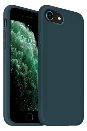 Promotion Saisonnière Coverzs Coque silicone de luxe iPhone SE 2022 (bleu foncé)