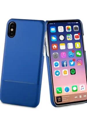 Meilleur Prix COQUE APPLE IPHONE X/XS SKIN CASE EDITION DOUBLE PU BLEU