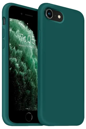 Coverzs Coque silicone de luxe iPhone SE 2022 (vert foncé) Achetez Aujourd’hui