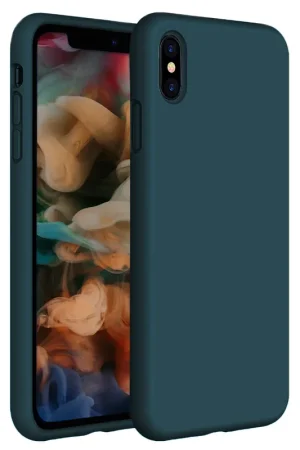 Coverzs Coque silicone de luxe iPhone X / Xs (bleu foncé) Offre Limitée