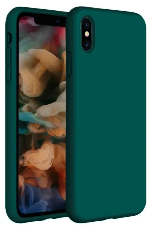 Coverzs Coque silicone de luxe iPhone X / Xs (vert foncé) Livraison Express