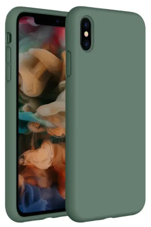 Meilleure Vente Coverzs Coque silicone de luxe iPhone X / Xs (vert pin)