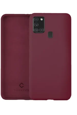 Coverzs Coque silicone de luxe Samsung Galaxy A21s (aubergine) Pas Cher