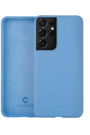 Coverzs Coque silicone de luxe Samsung Galaxy S21 Ultra (bleu clair) Livraison Gratuite