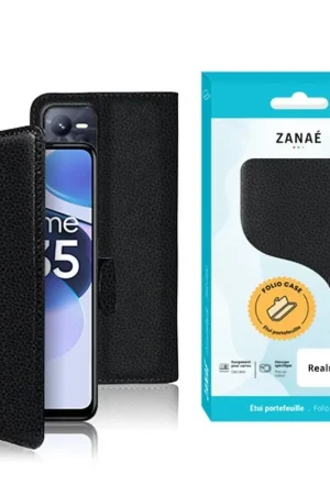 Prix Promo Étui Portefeuille Zanae pour Realme C35 - Noir