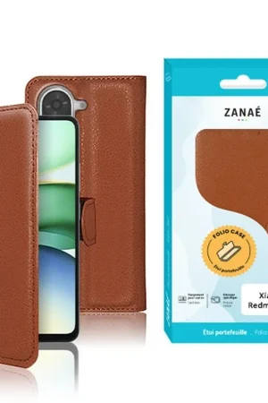 Usine Directe Etui Portefeuille Zanae pour Redmi A5 4G Marron