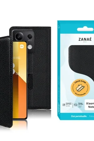 Prix Réduit Etui Portefeuille Zanae pour Redmi Note 13 5G Noir