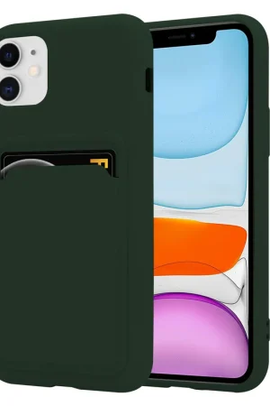 Promotion ShieldCase Coque silicone porte carte iPhone 11 (vert foncé)