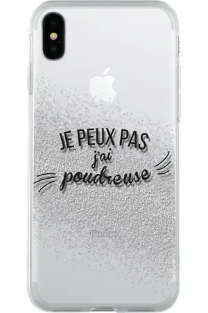 Marque Coque pour iPhone X/XS - rigide liquide paillettes je peux pas j'ai poudreuse