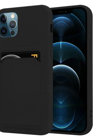 ShieldCase Coque silicone porte carte iPhone 12 Pro Max (noir) Expédié Aujourd’hui