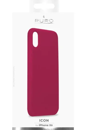 Coque Puro iPhone XR semi-rigide rose fuschia Icon Dernière Chance