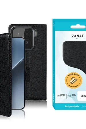Certifié Etui Portefeuille Zanae pour Xiaomi 15 Noir