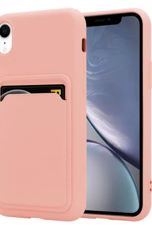 ShieldCase Coque silicone porte carte iPhone Xr (rose) Dernière Chance