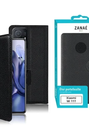 Bon Marché Étui Portefeuille Zanae pour Xiaomi Mi 11T Noir