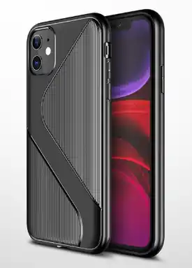 Commande En Gros ShieldCase Coque silicone rayée iPhone 11 Pro Max (noir)