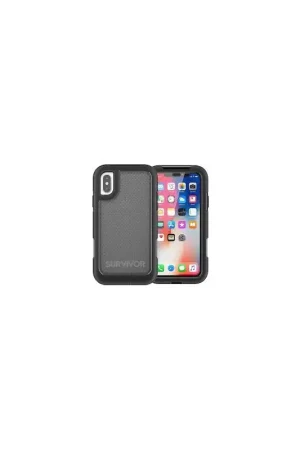 Prix Cassé Coque Griffin Survivor Extreme pour iPhone X - Noire / Gris Translucide