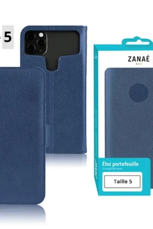 Acheter Direct Etui portefeuille Zanae universel 5 pouces Marine
