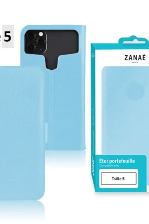 Solde Etui portefeuille Zanae universel taille 5 Bleu