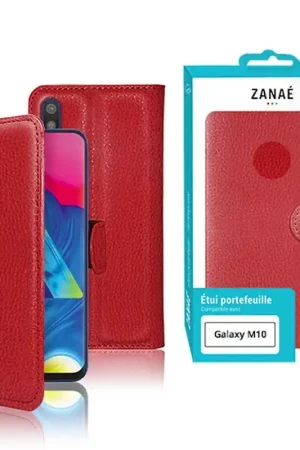 Super Prix Etui Portefeuille Zanae Samsung Galaxy M10 Rouge