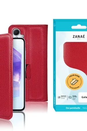 Vente Flash Etui Portefeuille Zanae Rouge pour Galaxy A55