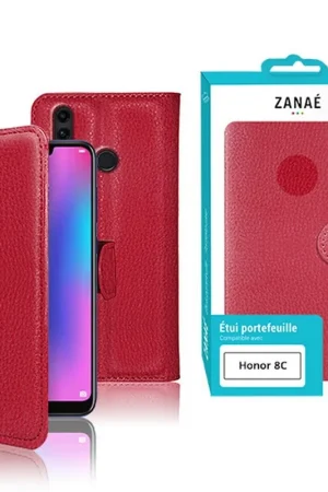 Vente Flash Etui Portefeuille Zanae Rouge pour Honor 8C