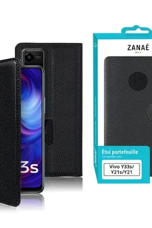 Commander Vite Etui Portefeuille Zanae Vivo Y33s/Y21/Y21s Noir