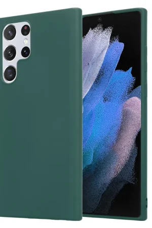 ShieldCase Coque silicone Samsung Galaxy S22 Ultra (vert foncé) Bon Plan