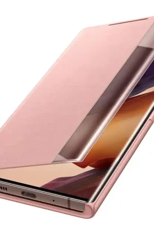 Folio Samsung G Note 20 Ultra - Clear View Cover Or Rose Samsung Authentique