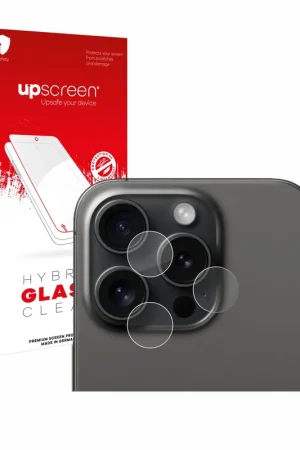 Usine Directe upscreen Hybrid Glass Clear Premium Protection d'écran en verre pour Apple iPhone 15 Pro (Caméra UNIQUEMENT)