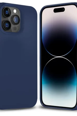 Nouvelle Collection Coverzs Coque silicone solide iPhone 14 Pro (bleu marine)