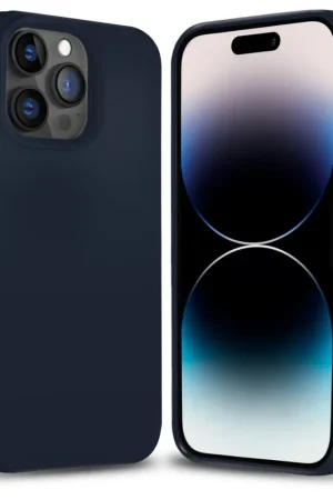 Coverzs Coque silicone solide iPhone 14 Pro Max (bleu) Affaire À Saisir
