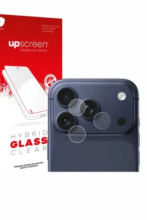 Authentique upscreen Hybrid Glass Clear Premium Protection d'écran en verre pour Apple iPhone 17 Pro (Caméra UNIQUEMENT)