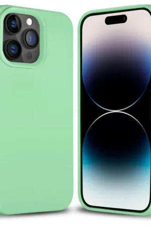 Coverzs Coque silicone solide iPhone 14 Pro Max (menthe) Produit De Marque