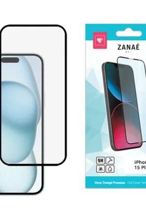 Achat Immédiat Film de protection Verre trempé pour iPhone 15/16 Plus Noir