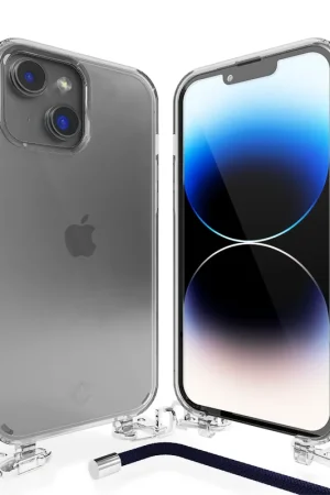 Coverzs Coque transparente avec cordon iPhone 14 Plus (bleu foncé) Top Vente