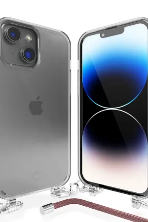Coverzs Coque transparente avec cordon iPhone 14 Plus (rose) Produit De Marque