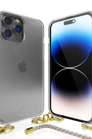 Commander Vite Coverzs Coque transparente avec cordon iPhone 14 Pro (aqua/rose)