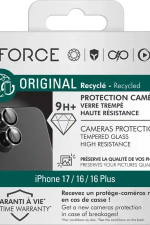 Protège lentilles FG Lens Protector IP17/IP16/IP16 Plus  x2 Verre trempé Transparent + Garantie à vie S Force Glass Prix Cassé
