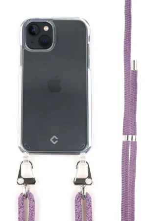 Produit De Marque Coverzs Coque transparente avec cordon violet iPhone 13