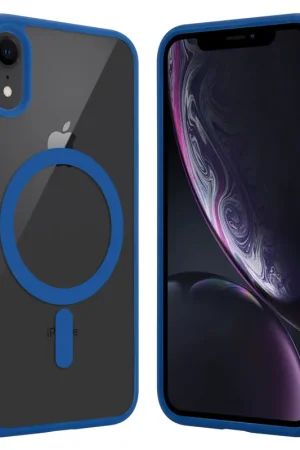 ShieldCase Coque Transparente iPhone XR Magsafe avec bords colorés (bleu) Dernière Chance