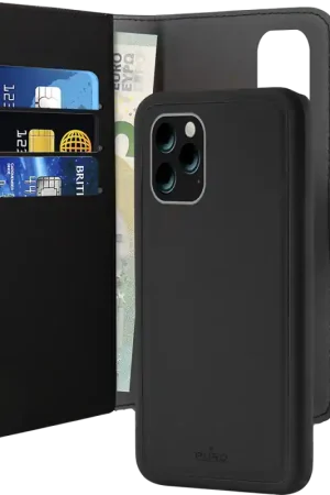 Meilleur Choix Folio 2 en 1 iPhone 11 Pro Max Coque Magnétique Noir Puro