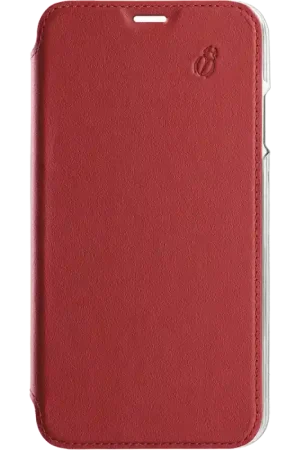 Folio iPhone XR en Cuir Premium dos Crystal Rouge Beetlecase Paiement Sécurisé