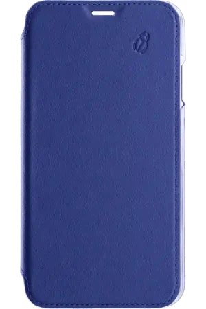 Expédition Rapide Folio iPhone 12 mini en Cuir Premium dos Crystal Bleu Beetlecase