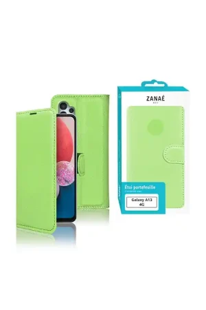 Haute Qualité Etui Samsung G A13 4G - portefeuille Zanae Vert