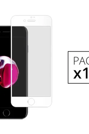 Super Prix Pack de 10 verres trempés Full Cover blancs pour iPhone