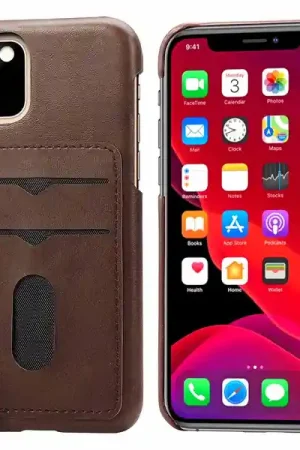 Dernier Modèle ShieldCase Coque vintage fente carte iPhone 12 (marron)