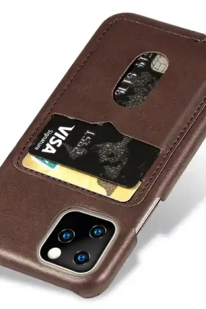 Retour Gratuit ShieldCase Coque vintage fente carte Phone 12 Pro (marron)