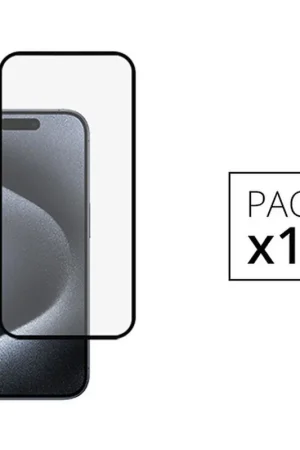 Bon Marché Pack de 10 Verres trempés noir pour iPhone 15 Pro Max