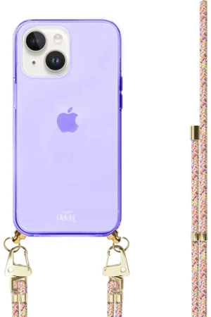 Expédition Rapide xoxo Wildhearts Coque violette avec cordon Rainbow Vibes - iPhone 14